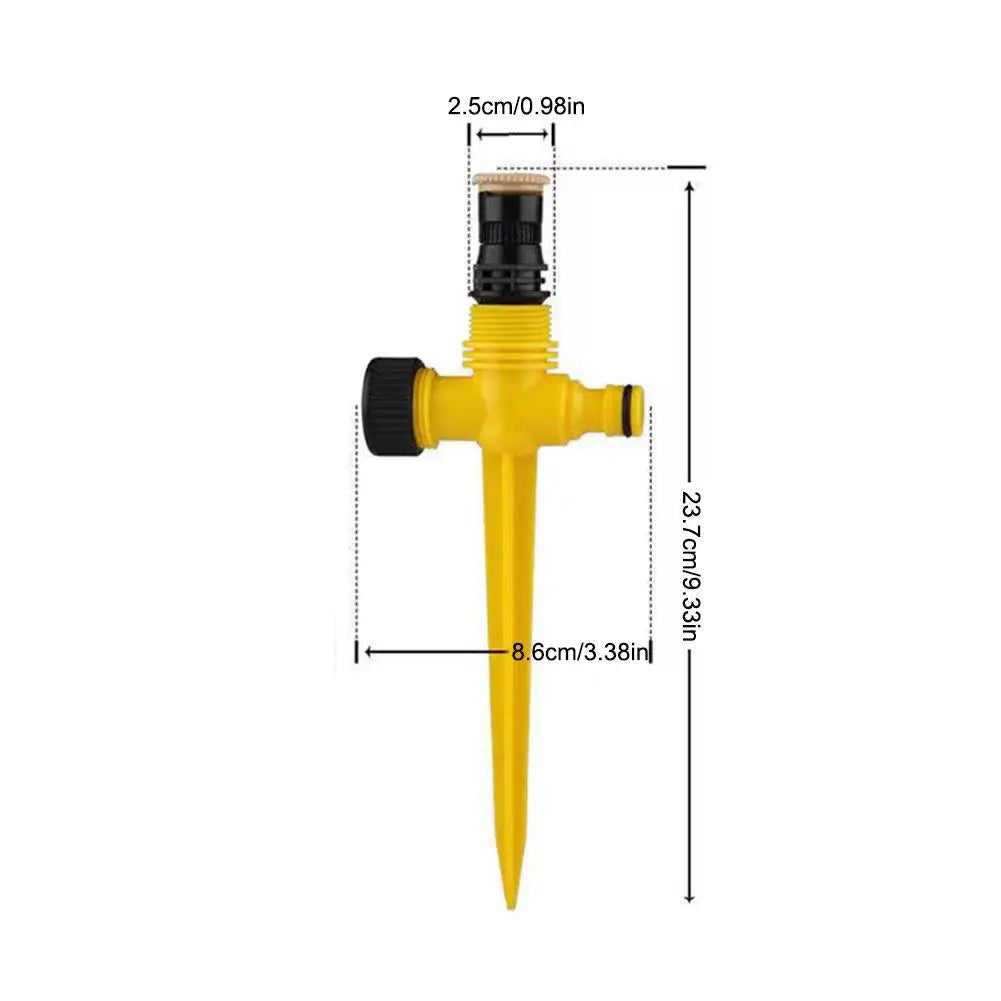 Carvallo SpinFlow Trädgårdsspruta 360° roterbar | Automatisk bevattning | För gräsmatta, grönsaksland & växthus | Med jordpinne