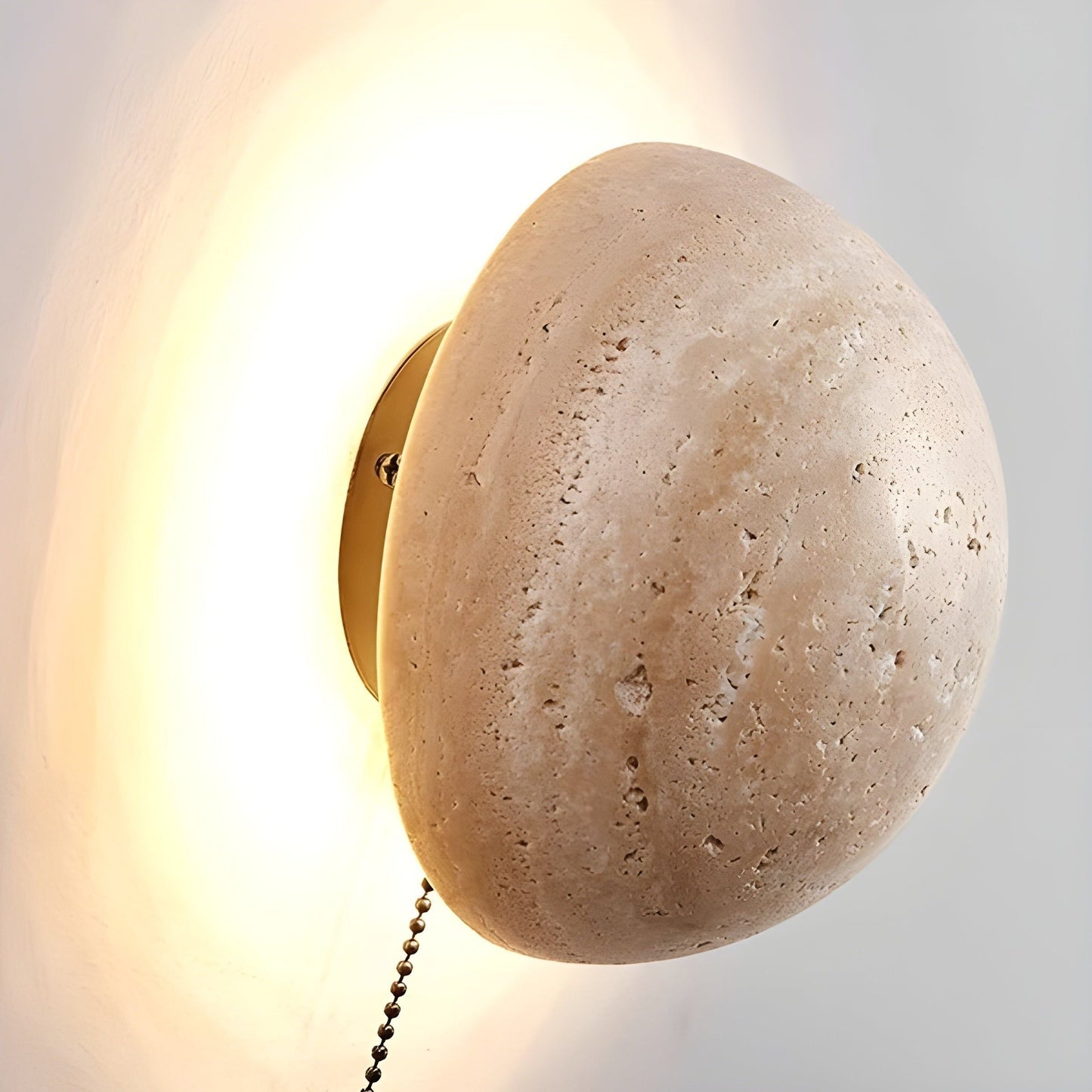 RetroTravertine Light - Wabi-Sabi Japansk LED Vägglampa i Krämstil