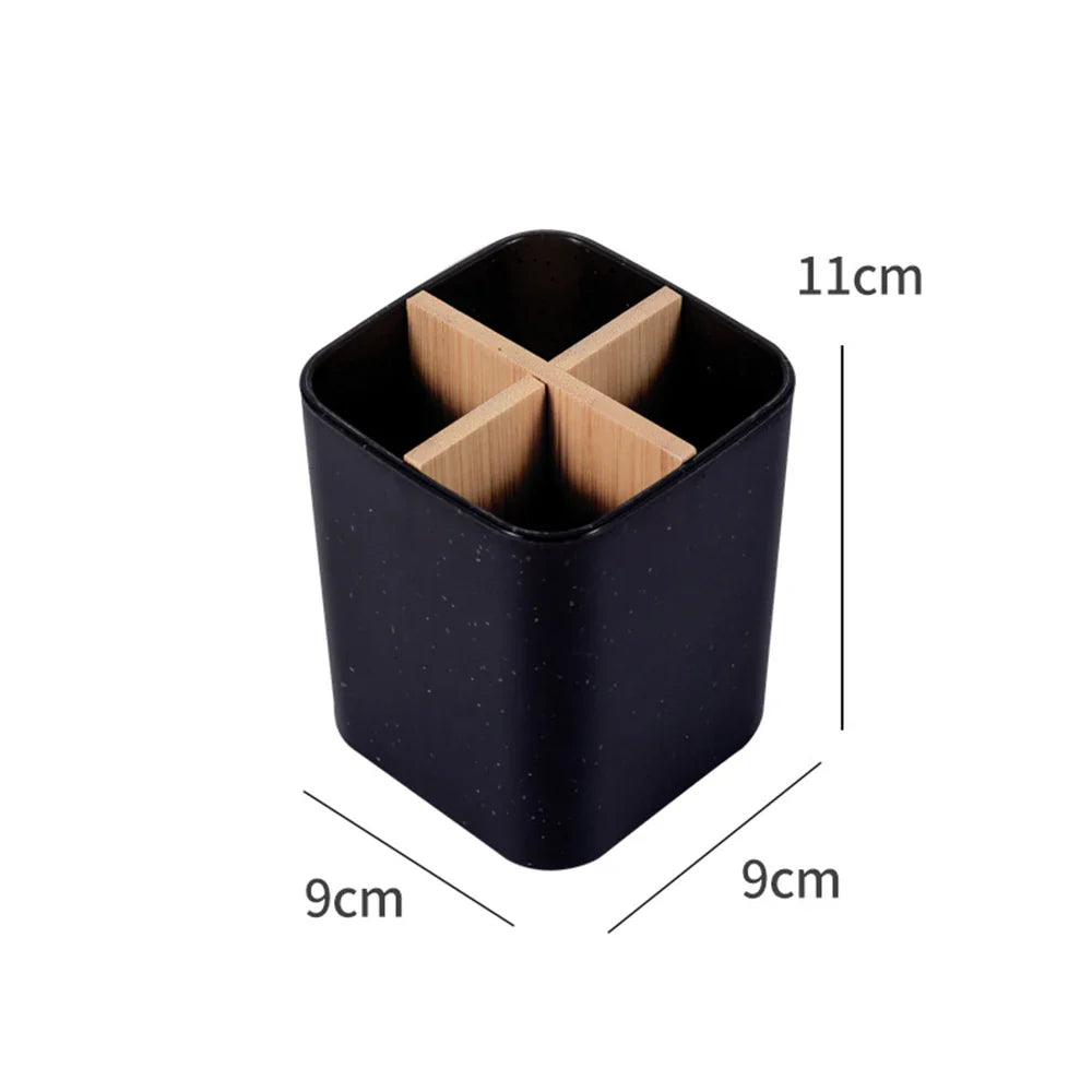 Carvallo PureStand Bambu Tandborsthållare för Elektriska Tandborstar | Organizer för Rakapparater & Kosmetikborstar