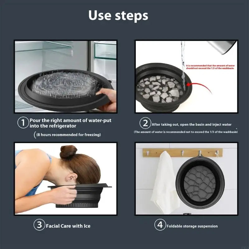 Carvallo Fällbar Ansiktsisbadsskål | För uppfriskande Is Ansiktsbehandlingar & Hudvård | Kompakt & Resvänlig