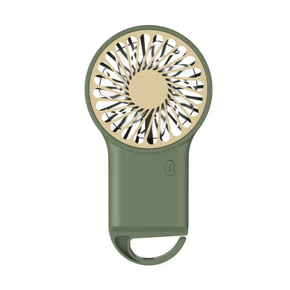 Carvallo MinQi Ventilator med karbinhake | USB-laddbar &amp; hopfällbar | Tyst &amp; bärbar | För resa, kontor &amp; hem