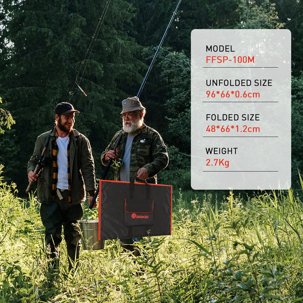 Carvallo Solarpanel SolterraFold 100 W | Monokristallin | Inkl. 10A Laddregulator & 3 m Kabel | Ultrak lätt & Kompakt