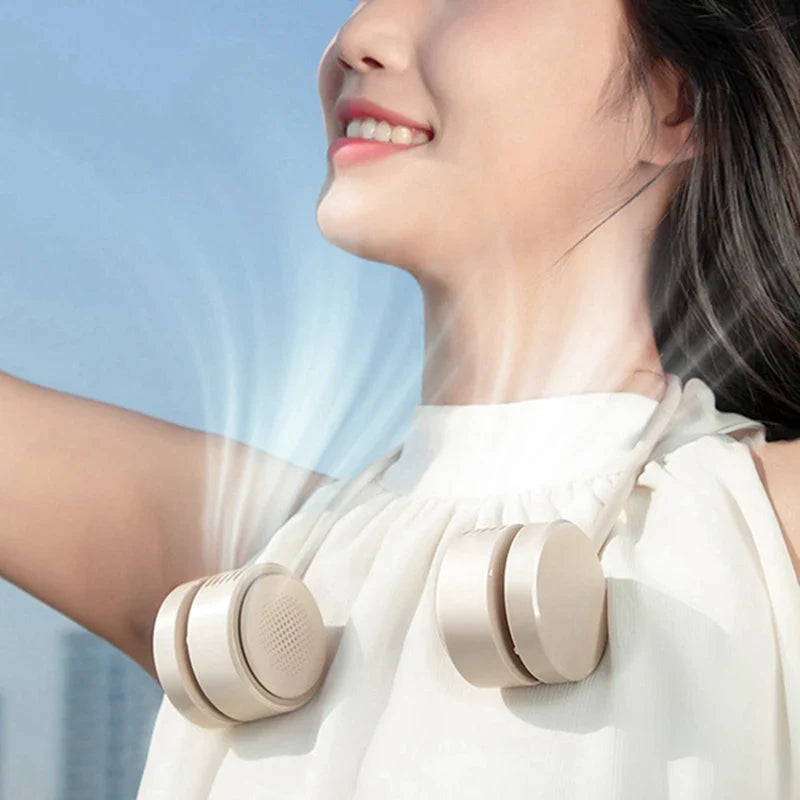 Carvallo Nackventilator Bladeless | Bärbar & Återuppladdningsbar | 3-Stegs Kylning | Tyst & Kompakt