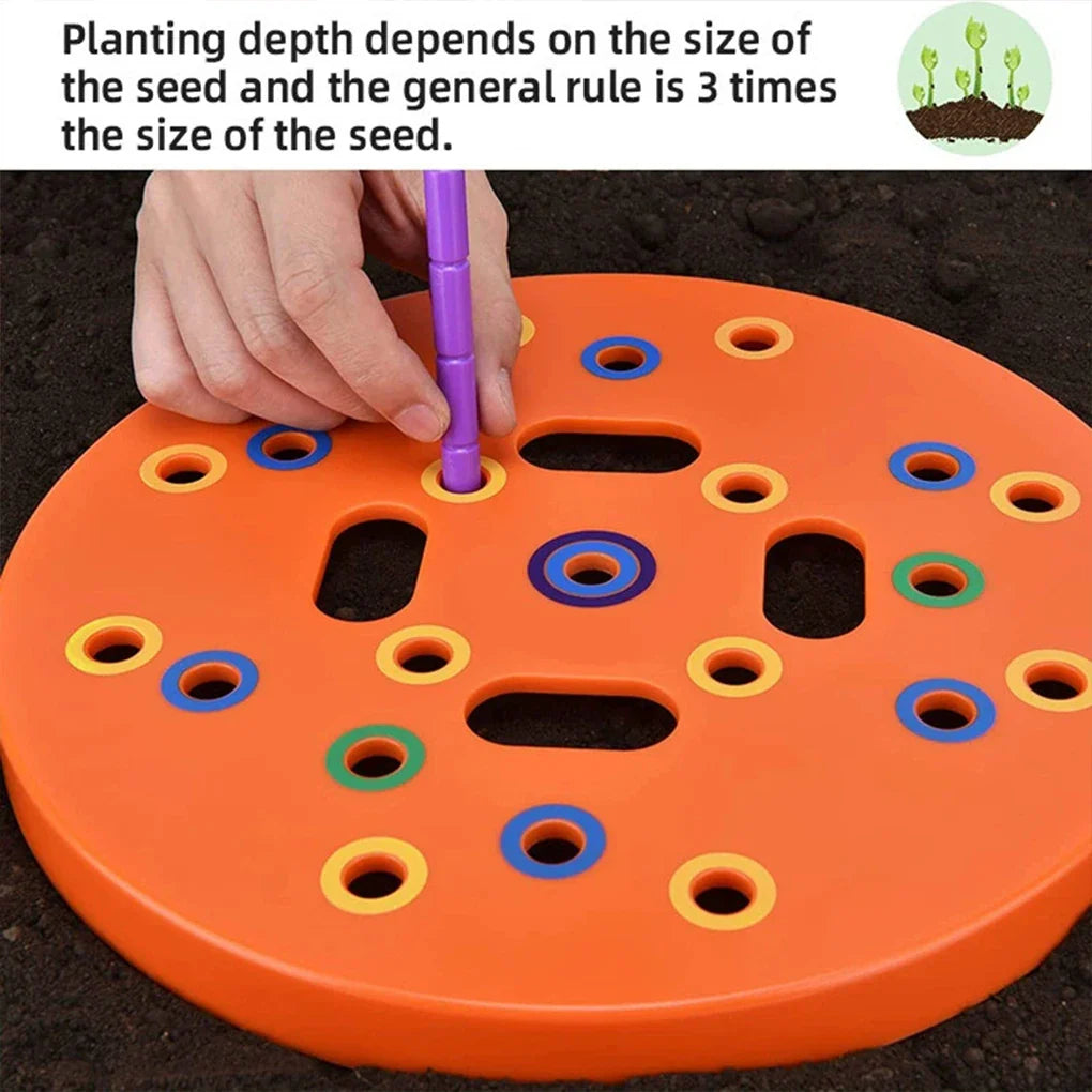 Carvallo CircleTool Planter Help Seed Template Round | Precision Seed Template Made of ABS Plastic | For Even Sowing & Easy Weeding
