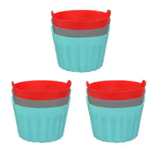 Carvallo AirBake Cups Silikon Bakformar för Varmluftfritös | 3/6/9 stycken | Återanvändbar & Non-stick | 6,5x5 cm