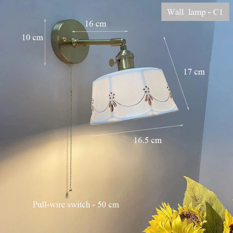 ZenGlow - Japansk Retro Vägglampa med Dragströmbrytare