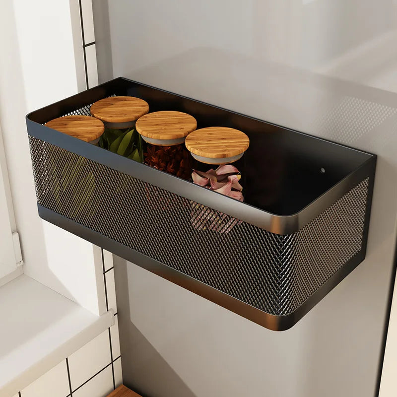 Carvallo FerroFix | Stark vidhäftning utan borrning | Rostfritt stål köksregal för kylskåp & metallytor