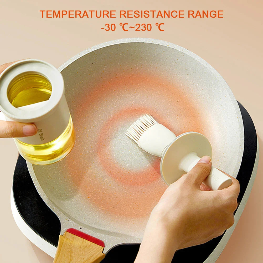 Carvallo Ölspender med silikonpensel | Värmebeständig & dammskyddad | 2-i-1 flaska för olja, såser & marinader | 300 ml