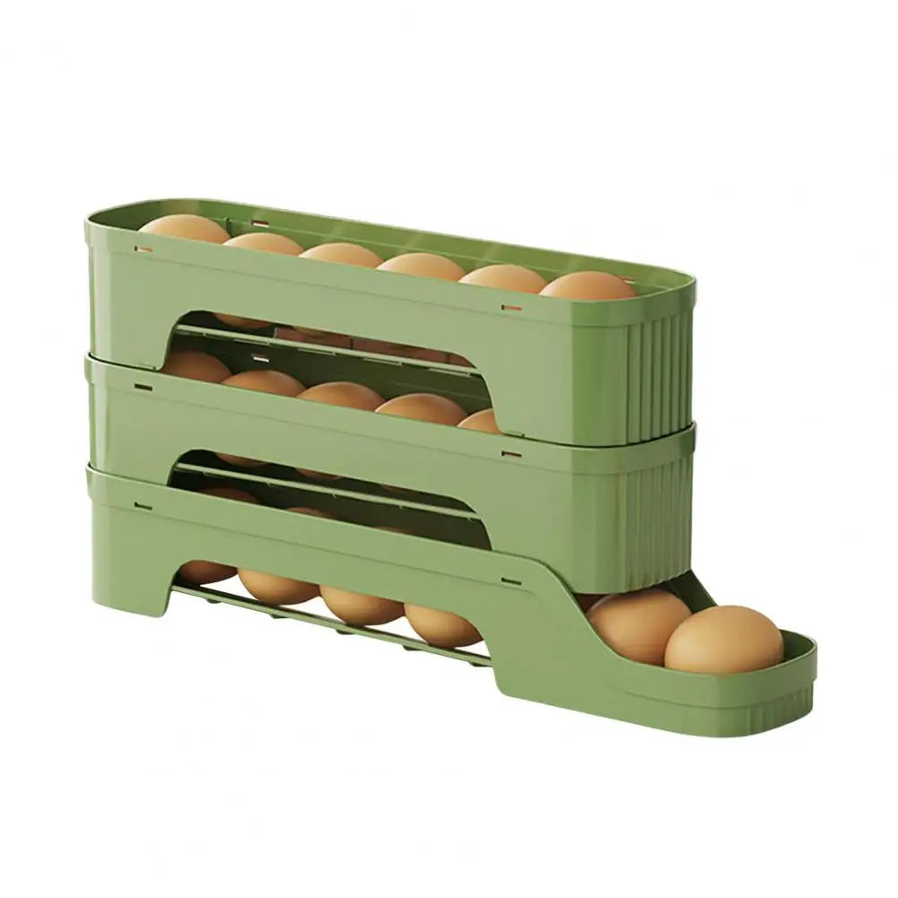 Carvallo RolloMaxx | 4-lagers äggorganisatör | Platsbesparande & Självrullande | Transparent design