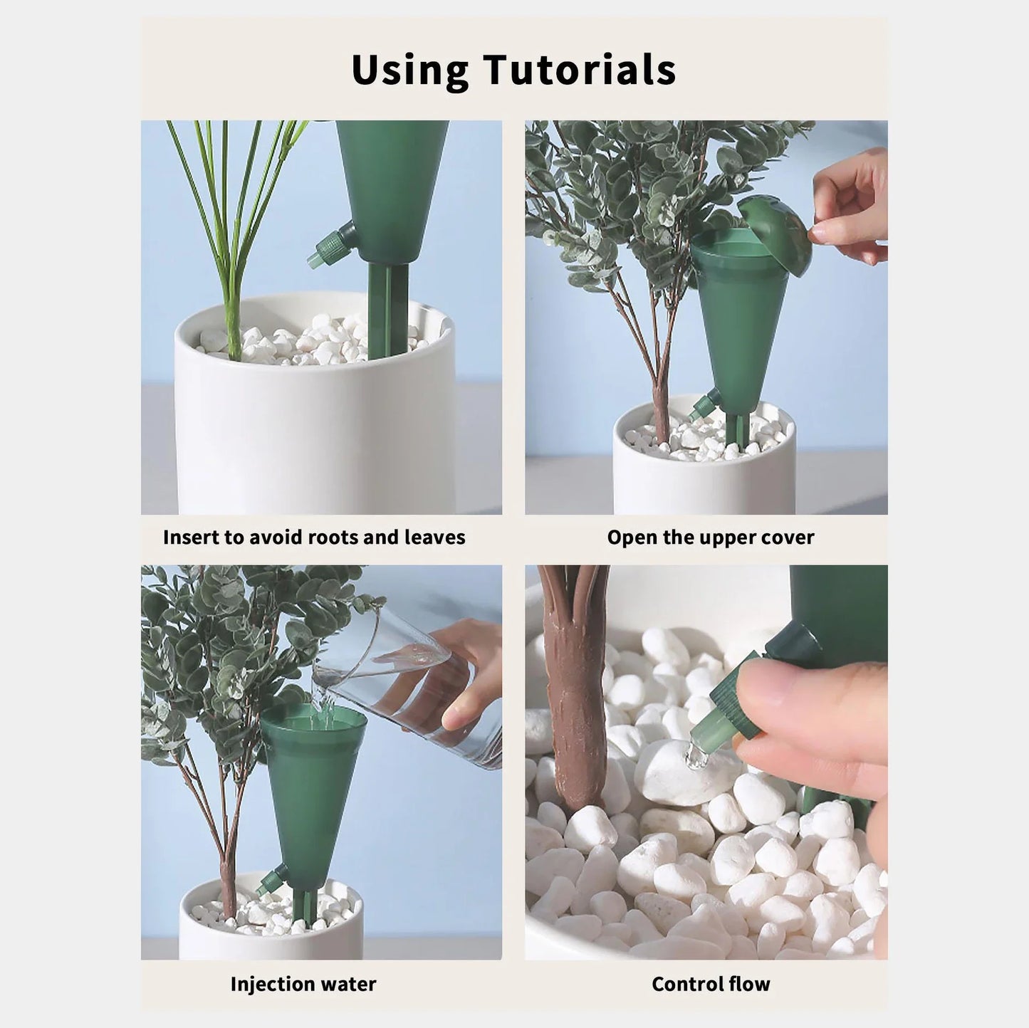 Carvallo Automatisk bevattningstråle | Trattformad & Transparent | Med justerbar vattenflöde – 1 styck