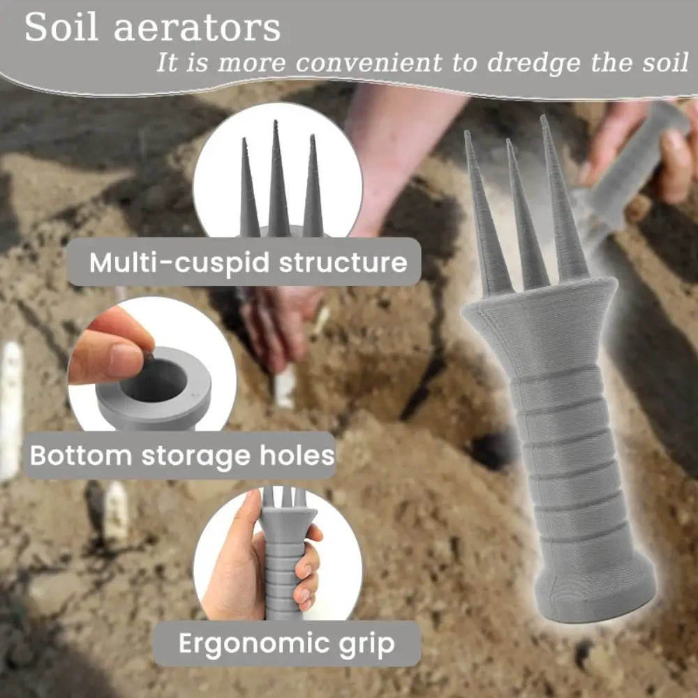 Carvallo Handhållen Bodenluftare i plast | 14,7 × 5 cm | För gräsmatta beluftning, rabatter & ogräsupplockning