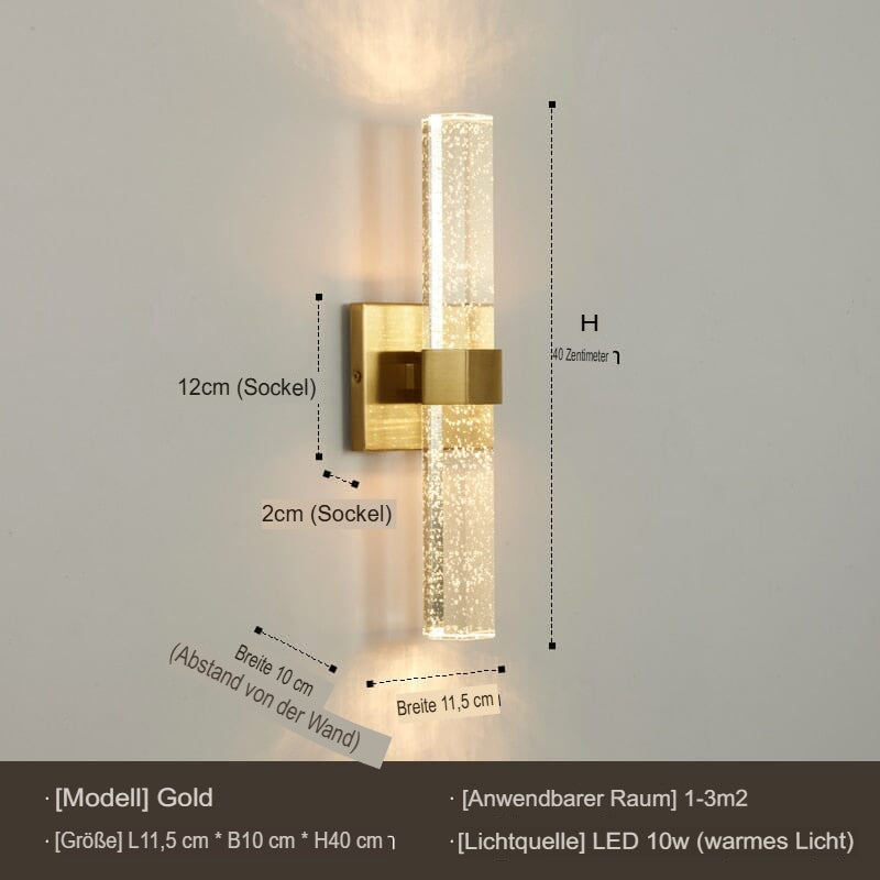 Modern LED bad vägglampa – Elegant design med bubbelglas och IP44-skydd
