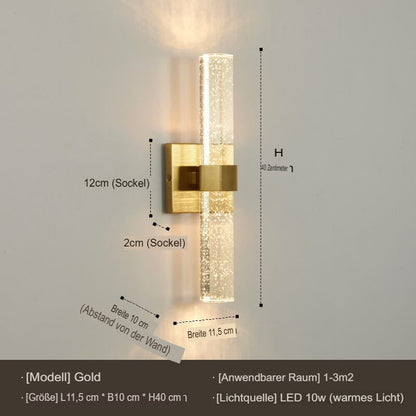 Modern LED bad vägglampa – Elegant design med bubbelglas och IP44-skydd