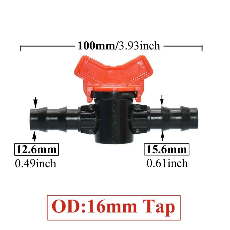 Carvallo FlowTura ConnectPro | Mini-kula ventil med slanganslutning och gänga | För trädgård, PE-slang och droppbevattning