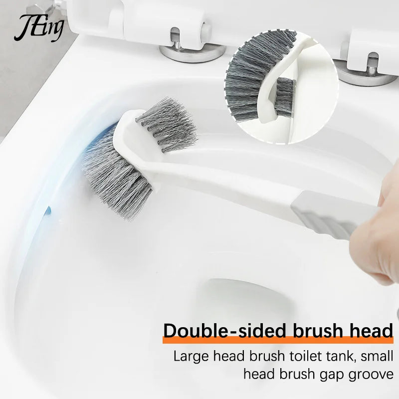 Carvallo WC-borste | Dubbelsidig toalettborste med långt handtag | Djup rengöring & Hygienisk | Platsbesparande hängande