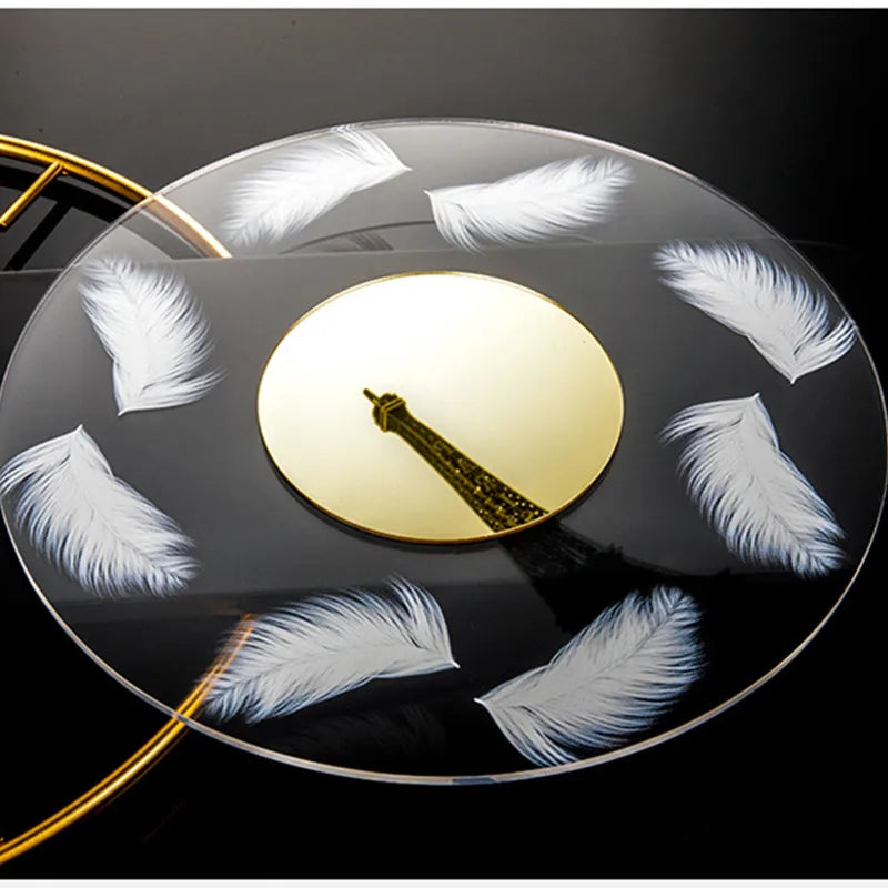 Modern metallväggklocka med geometrisk design för heminredning