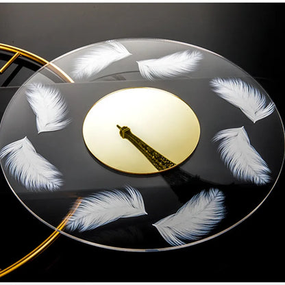 Modern metallväggklocka med geometrisk design för heminredning