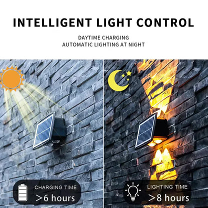 Solpanel LED utomhusvägglampa med upp- och ned-effekt – Modern vägbelysning för trädgård och terrass