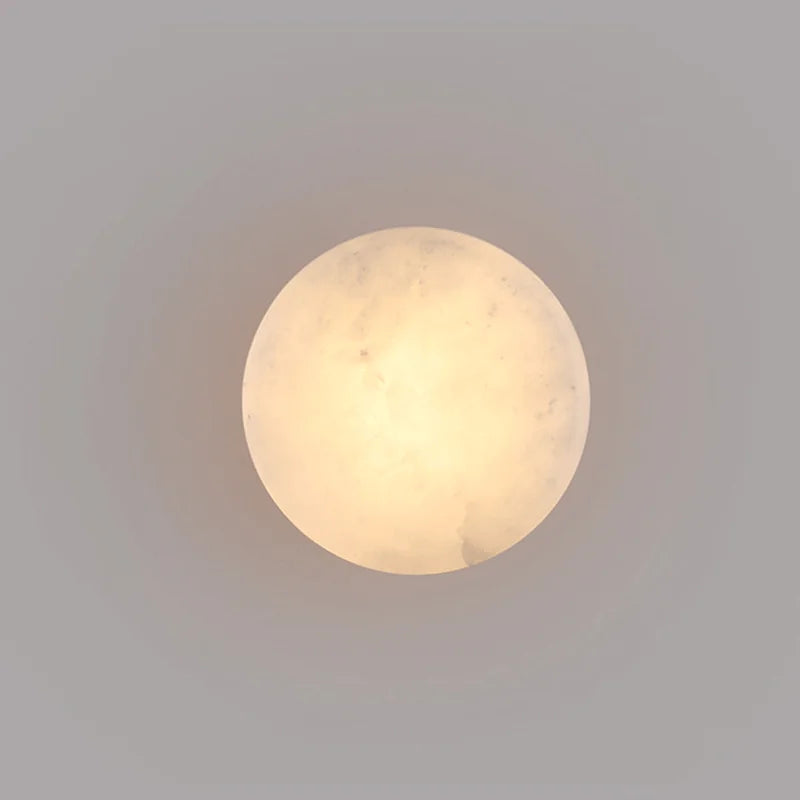 Modern Rund LED Vägglampa i Naturlig Marmor - Eleganta Vägglampor Inomhus för Vardagsrum och Sovrum Vägglykta