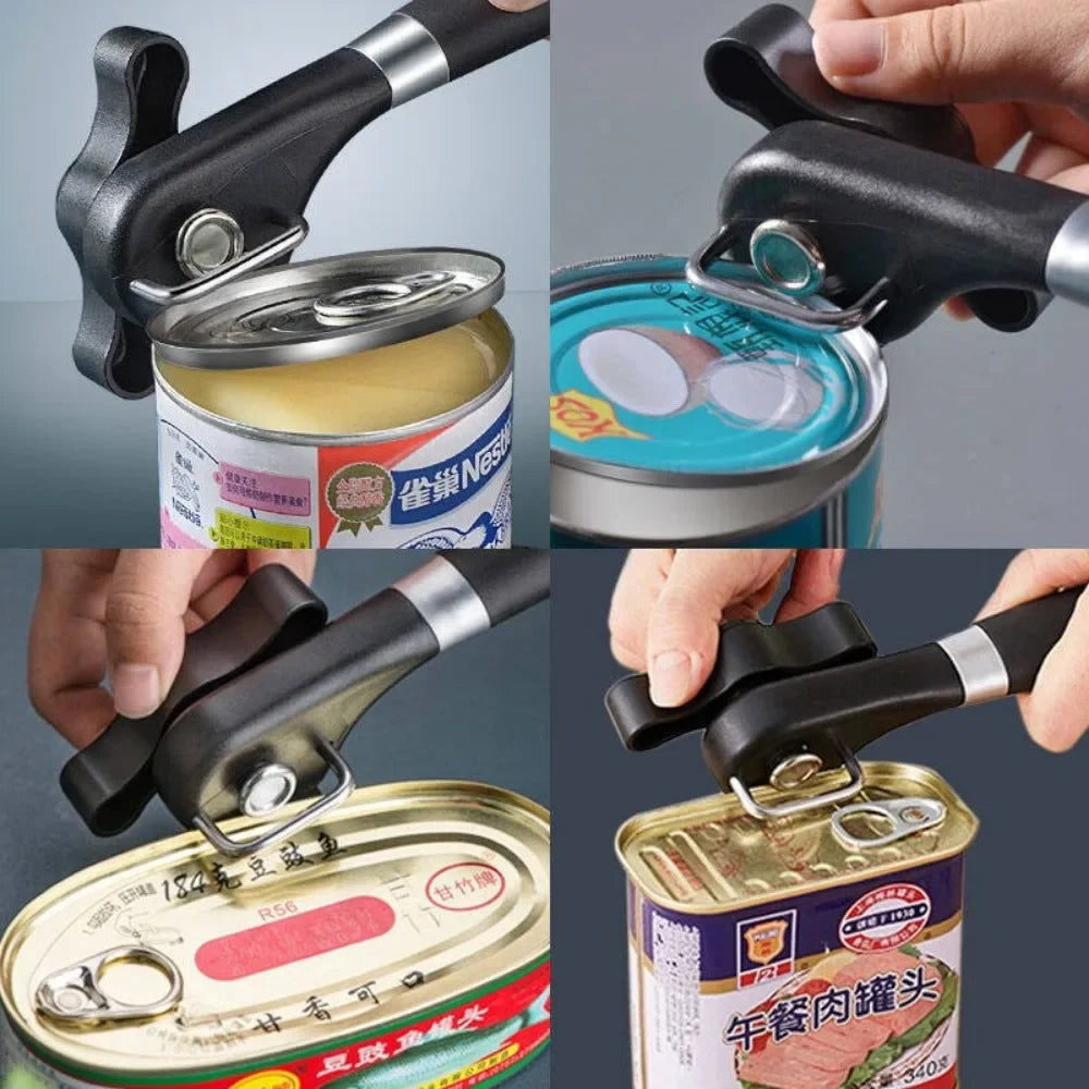 Carvallo Multifunktionell Burköppnare Rostfritt stål | Sidklippare med slät kant | Säker &amp; ergonomisk | 22 × 6 cm