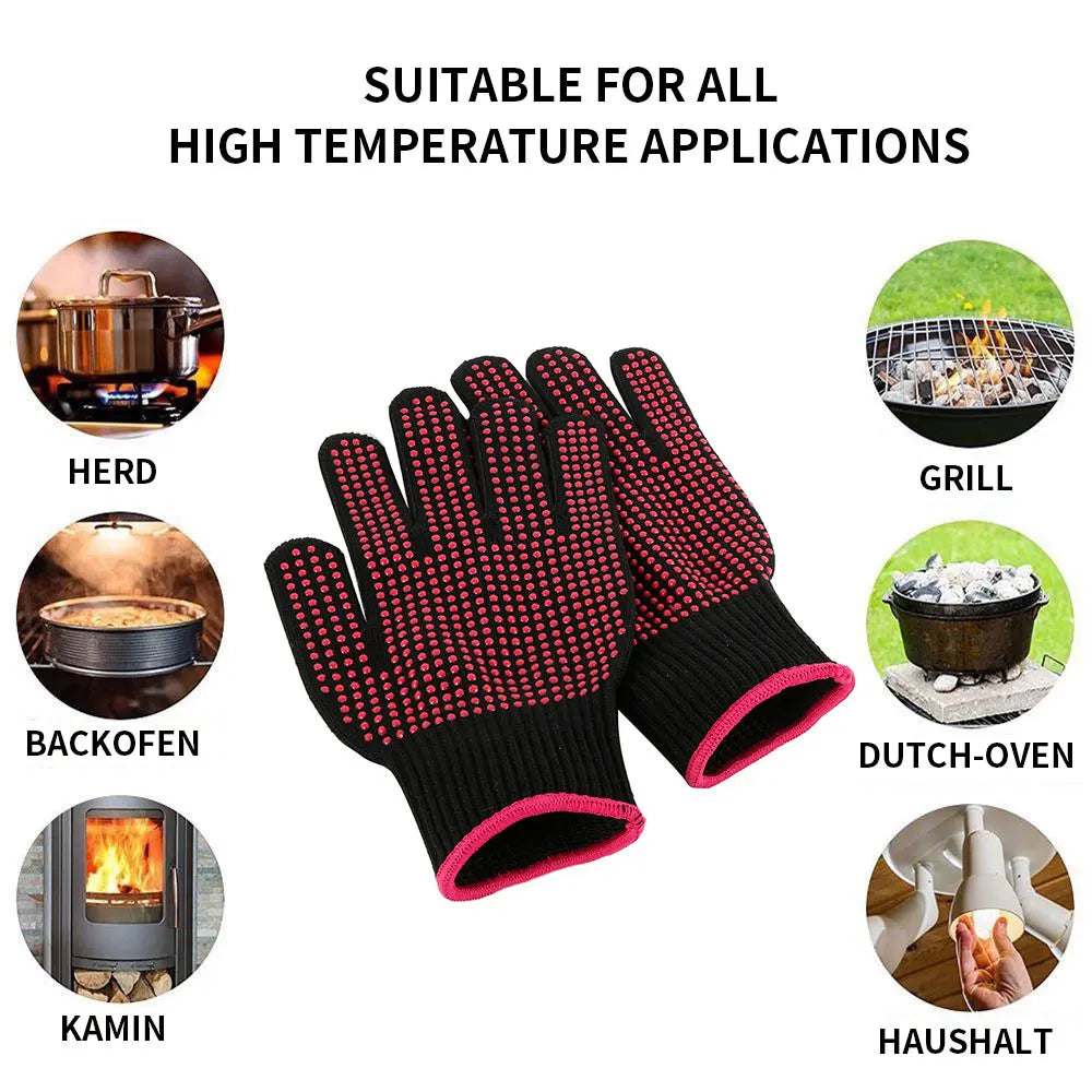 Carvallo Stylist Gloves | Heat-resistant & Flexible | 1 Pair | Black with Dots