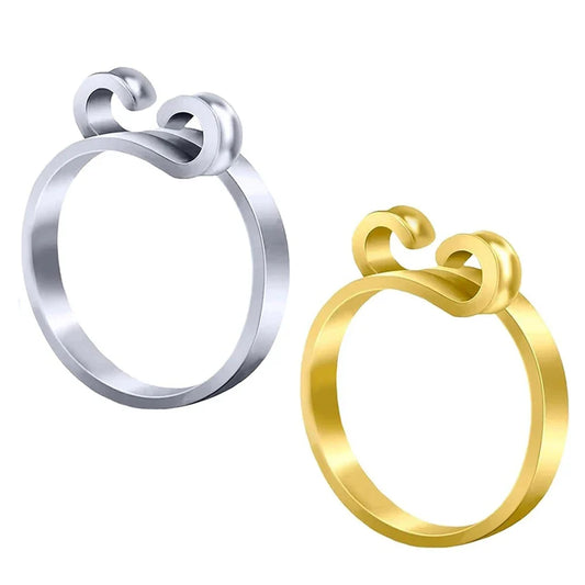 Carvallo Häkel- & Strickfadenführer 2er Set | Justerbar garnring för fingrar | För snabbare & jämnare arbete