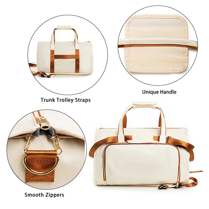 Carvallo FlexPack | Fällbar resväska med kostymfack | 53 L | 3-i-1 ryggsäck, axelväska & Duffel Bag