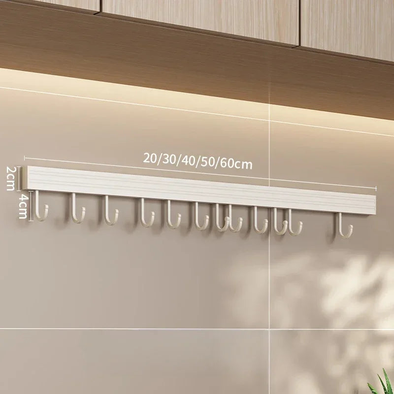 Carvallo KüchenMeister Flex | Utan borrning | Med krokar och skedhållare | 30/40/50 cm | Organizer i rymdaluminium