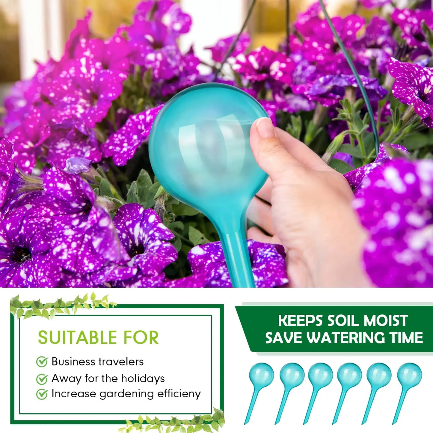 Carvallo växtbevattningskulor | Automatisk droppbevattning | Sparar tid och ansträngning | Genomskinlig PVC