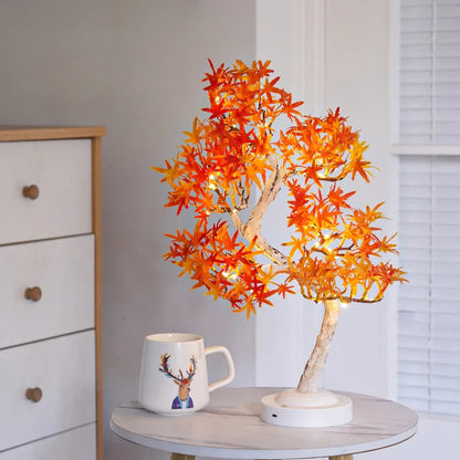 LumiLeaf - LED Lönn Bonsai Lampa – Stämningsfull Bordslampa för Vardagsrum och Sovrum
