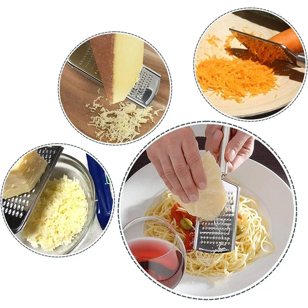 Carvallo MultiGrate Classic Handriven i rostfritt stål | Mångsidig för ost, grönsaker &amp; frukt | Ergonomisk &amp; diskmaskinssäker