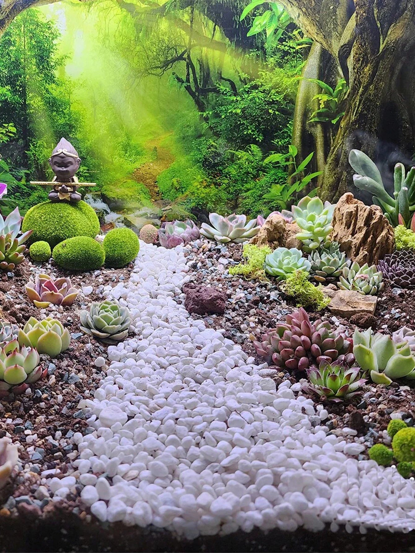 Carvallo Dekosteine Vit Mini | Dekorativ sten för Vaser, Bonsai & Sukkulenter | För Inomhus & Utomhus | Natursten