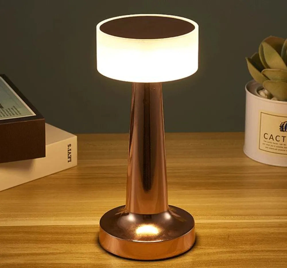 Carvallo Bordslampa Aurélia | Retro-design & Touch-dimning | USB-laddningsbar | 23,5 cm Hög