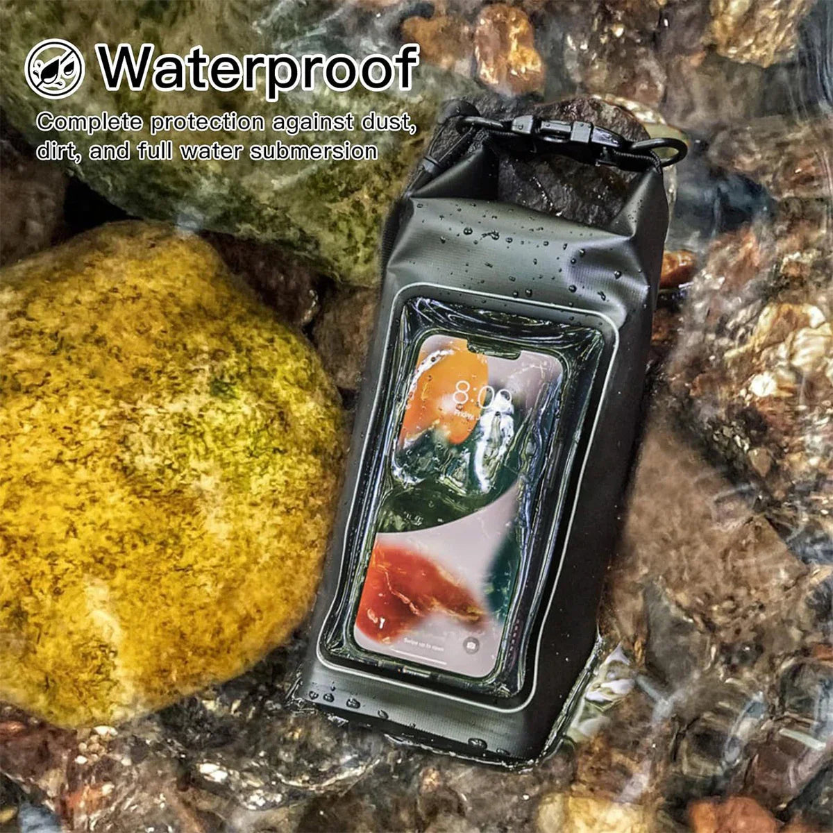 Carvallo Vattentät Dry Bag 2L | Med Touchscreen-Fönster | Utomhusväska för Kajak, Trekking & Vattensport