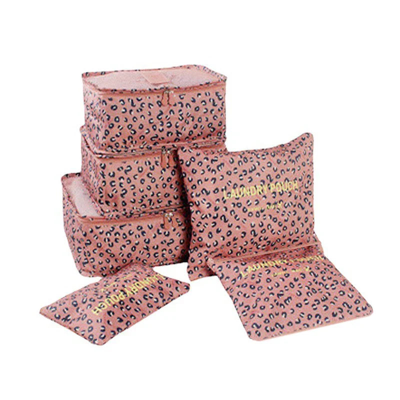 Carvallo 6-delat reseorganizer-set | Fällbara resväska- & bagagetasker | För kläder, underkläder, skor & kosmetik | Oxford-tyg