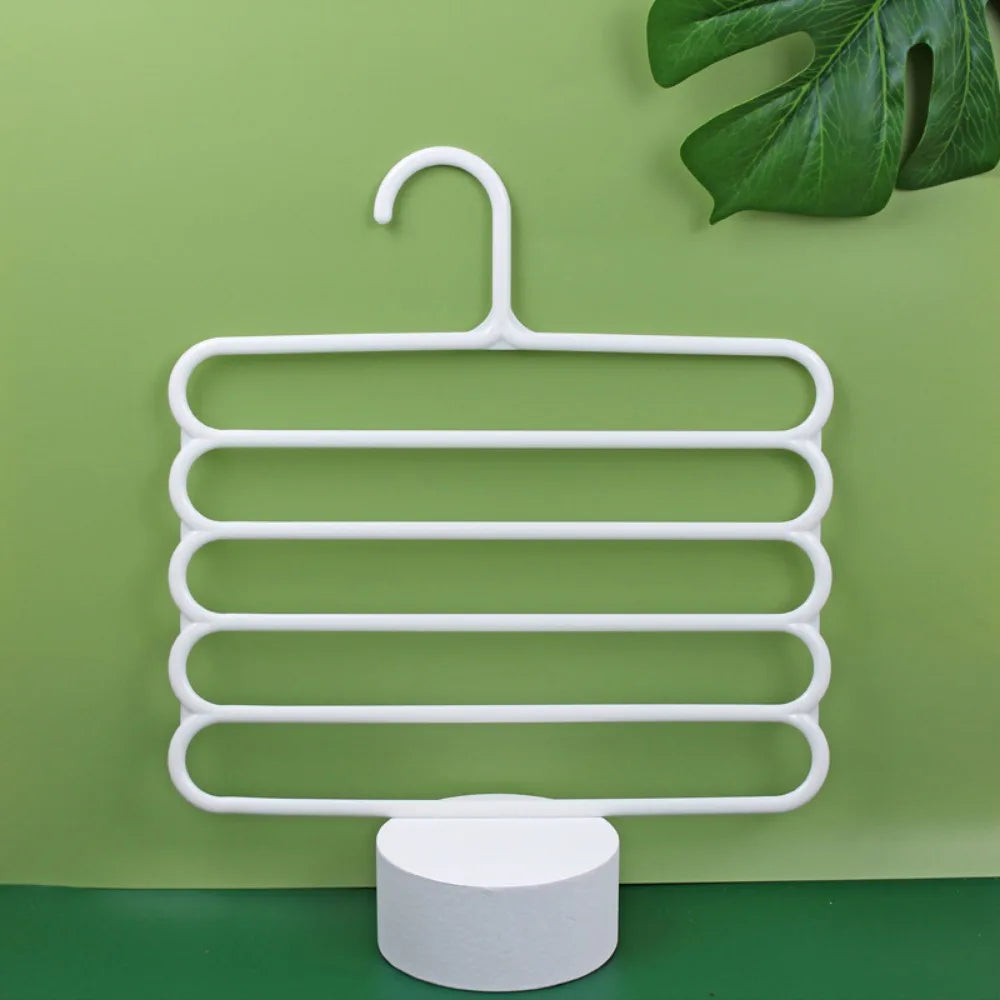 Carvallo-Kläderhängare OrgaTier | 5-i-1 Byxor- & Schalhållare | Platsbesparande Skåporganisatör i Metall