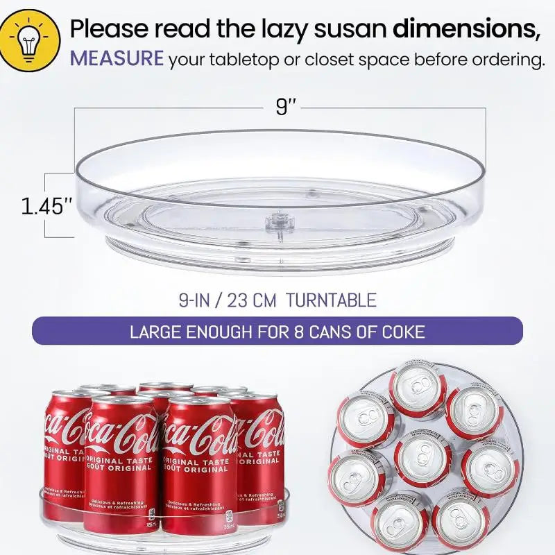 Carvallo 360 Svängbar förvaringsbox | 360° Organizer för kök & kosmetik | Halkfri & platsbesparande | Ø 28 cm