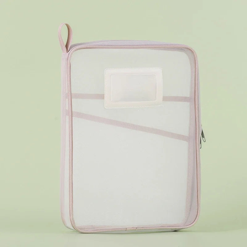 Carvallo A4 Dokumentväska med dragkedja | Dubbel lag och transparent | Nylon-nät organiserare 31×23,5×4 cm