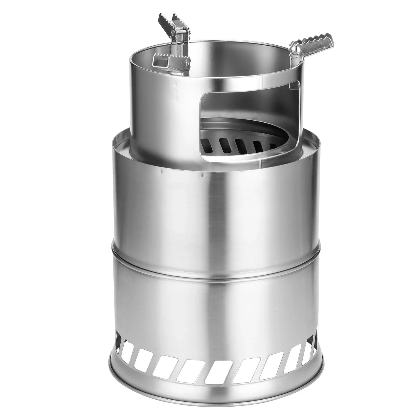 Carvallo rostfri campingkamin | Kompakt & vikbar | Vedkamin för utomhus & trekking | Storlek S & L valbar