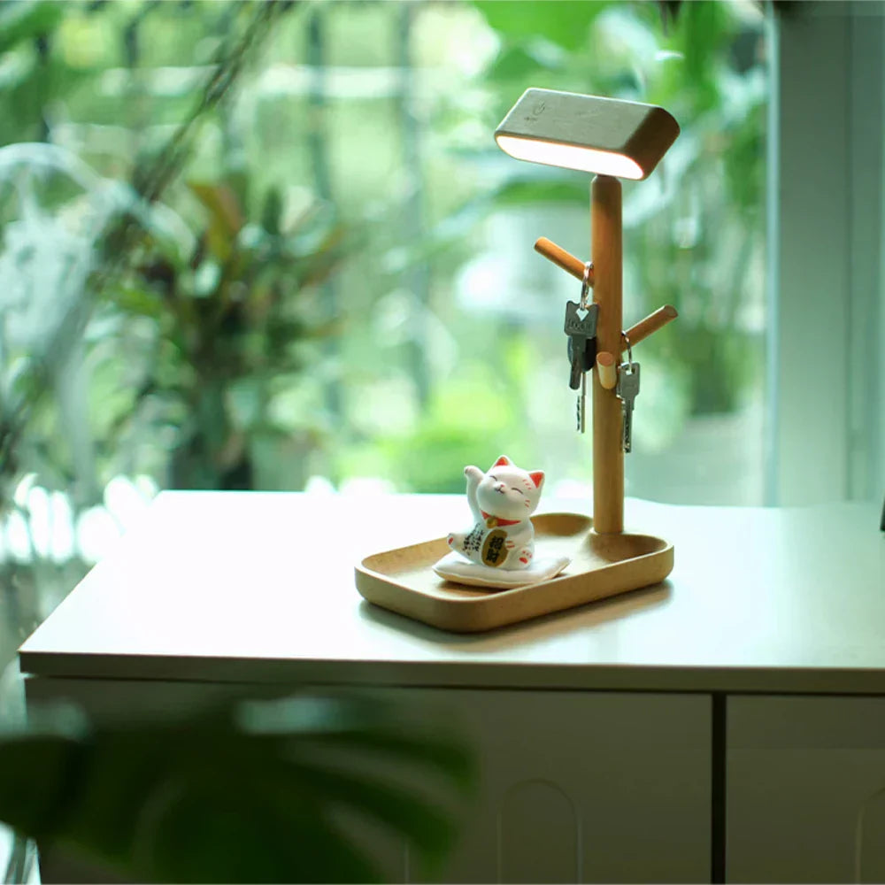 LeafGlow - Elegant Bordslampa med Förvaringsfunktion