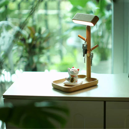 LeafGlow - Elegant Bordslampa med Förvaringsfunktion
