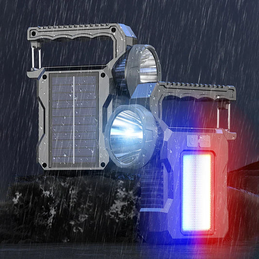 Carvallo OutdoorPro Solarlampa & Sökstrålkastare | COB-Arbetsljus | Uppladdningsbar | Utomhus & Nödsituationer