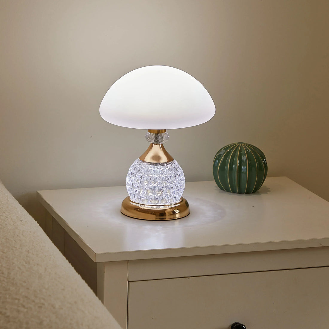 GlowMush - Dekorativ LED Bordslampa i Kristallsvampdesign, Vintage Stämningsbelysning