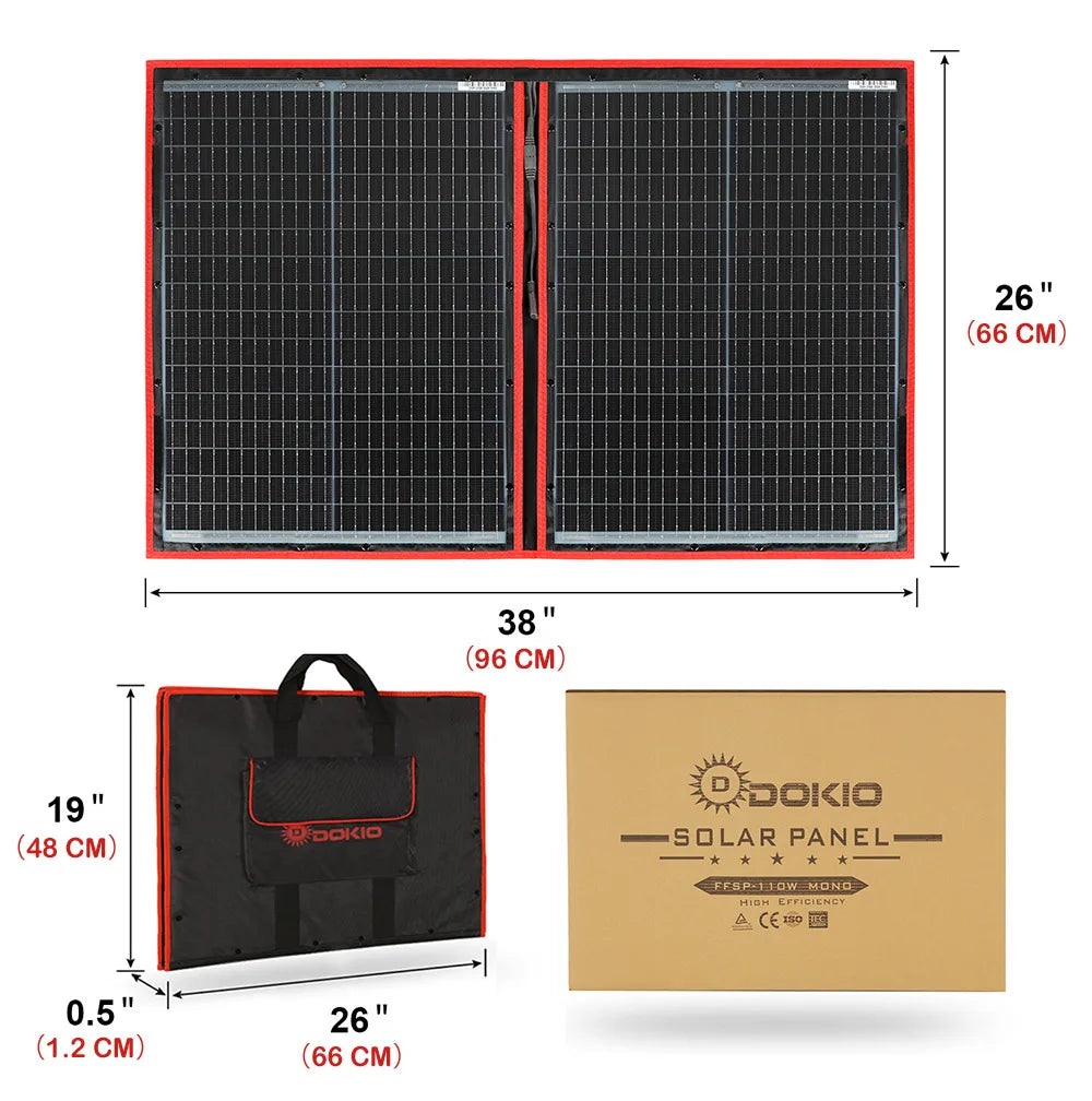 Carvallo Solarpanel SolterraFold 100 W | Monokristallin | Inkl. 10A Laddregulator & 3 m Kabel | Ultrak lätt & Kompakt