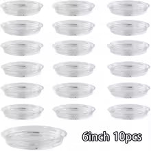Carvallo växtunderlägg 10-pack Transparent | I 15 cm, 20 cm & 25 cm | BPA-fri & Mångsidig | För inomhusväxter & Hemmet