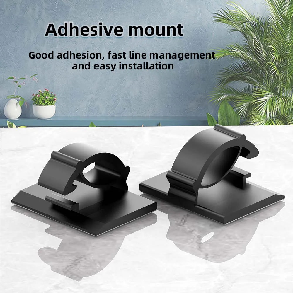 Carvallo Set WireTidy | 30-90 delar | Självhäftande & flexibel | För skrivbord, PC & laddkablar