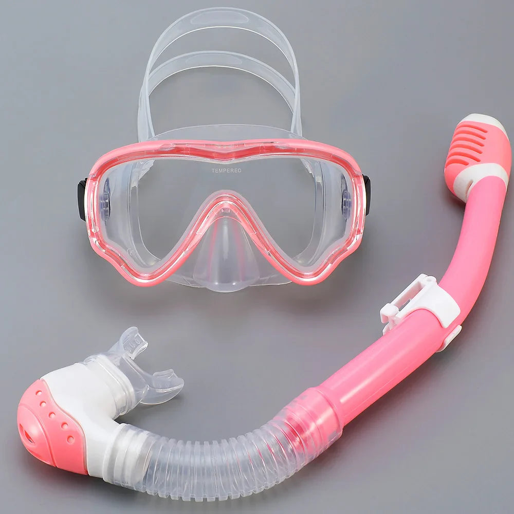 Carvallo Barn Tauchmask med snorkel | Duggfri & läcksäker | Härdat glas & silikon | För pojkar & flickor 7–15 år