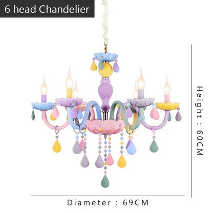 Solavine | Modern färgglad kristallhänglampa för barn- och flickrum