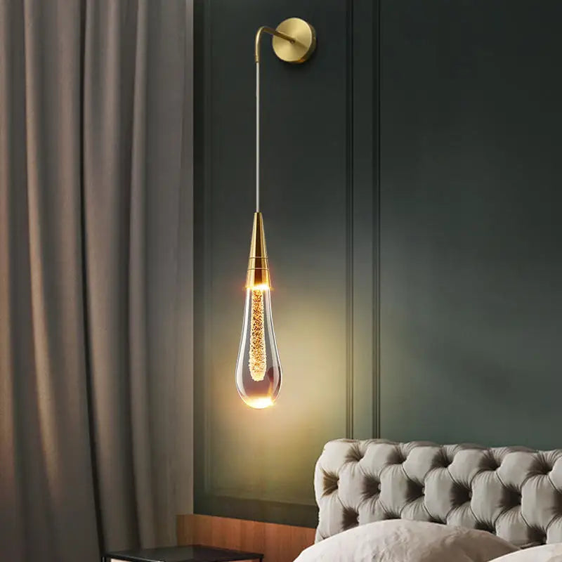 LustraClair | Kristall-vägglampa med varmvit LED-belysning &amp; hängande design