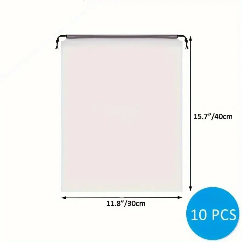 Carvallo Skopåse Set | Vattentät & Transparent | 10-pack | Platsbesparande & Mångsidig